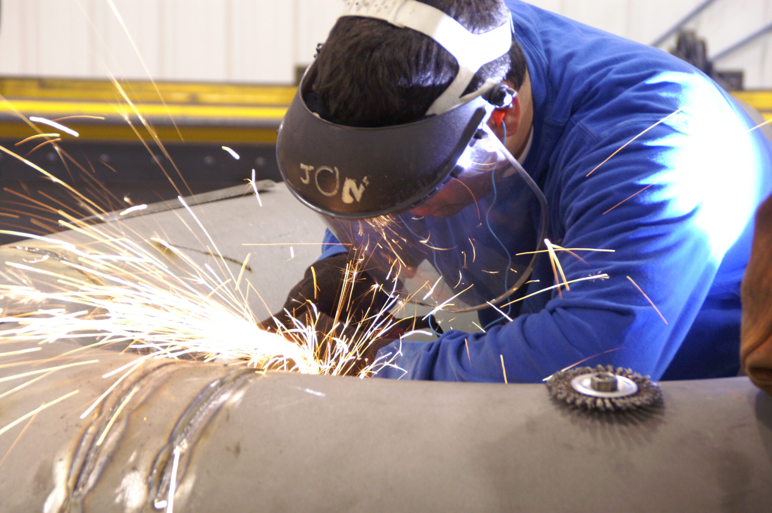 Pipefitting welding for a client in the Fabrication Shop