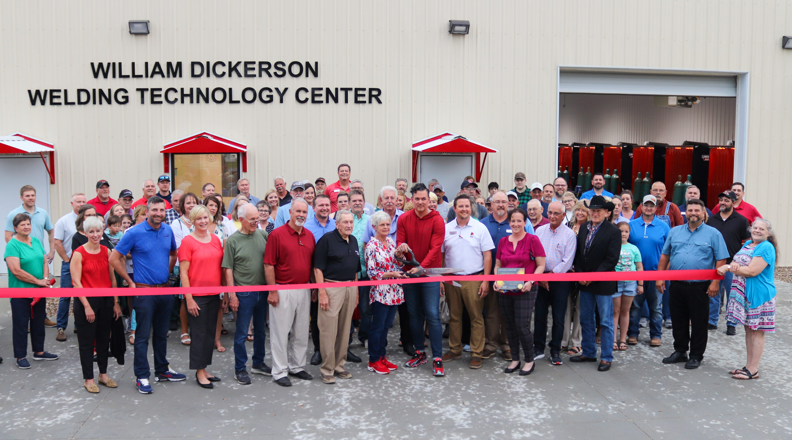 Ribbon Cutting for the William Dickerson Welding Technology Center honoring the late VP of Lee Mechanical Bill Dickerson