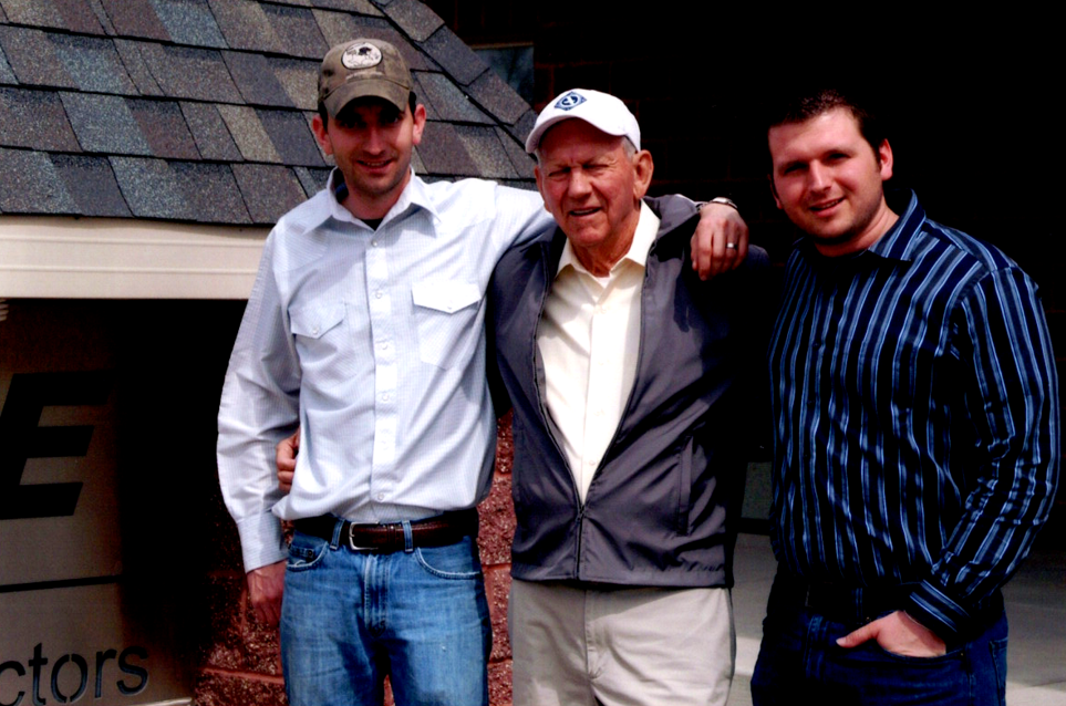 Late Co-Founder Vernon Gibson with his grandsons and current owners, Nick and Corey Gibson